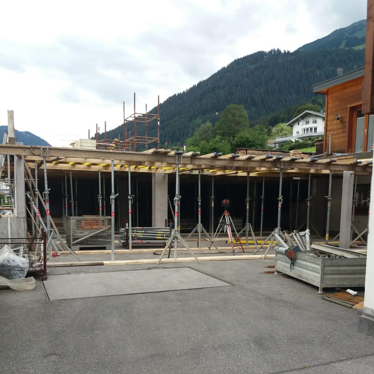 Die Bauarbeiten beim Hotel Vallüla im Sommer 2018